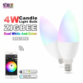 zigbee zll led 4W RGB+CCT candle light bulb Lamp Smart Phone APP control AC100-240V E12/E14 work with Amazon Echo free shipping
zigbee zll led 4W RGB+CCT candle light bulb Lamp Smart Phone APP control AC100-240V E12/E14 work with Amazon Echo free shipping