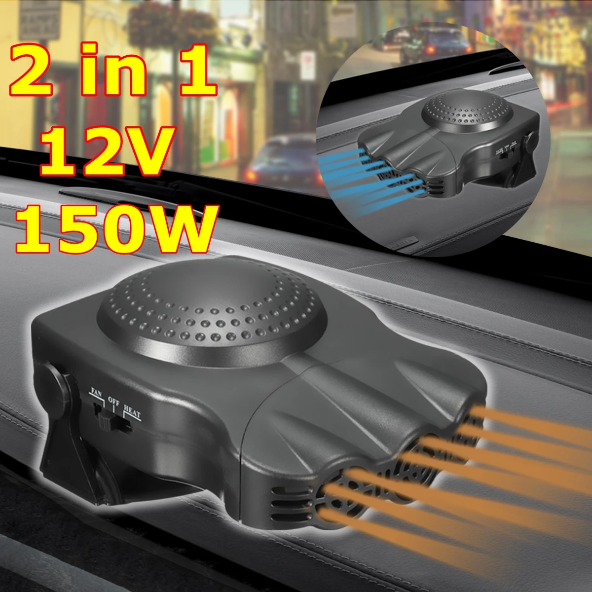 12V 150W 2 In 1 Car Auto Electric Van Heater Hot Cool Fan Windscreen Window Demister Defroster
12V 150W 2 In 1 Car Auto Electric Van Heater Hot Cool Fan Windscreen Window Demister Defroster