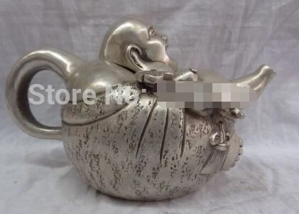 Fast ShippingChina Silver RuYi Happy Laughing Maitreya Buddha Statue Brass Wine Pot Teapot
Fast ShippingChina Silver RuYi Happy Laughing Maitreya Buddha Statue Brass Wine Pot Teapot