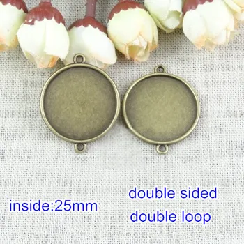 50 Pcs DOUBLE SIDED DOUBLE LOOP Antique Bronze Cabochon Base Settings,Inside 25mm Round Blank Pendant Tray For Jewelry Making
50 Pcs DOUBLE SIDED DOUBLE LOOP Antique Bronze Cabochon Base Settings,Inside 25mm Round Blank Pendant Tray For Jewelry Making