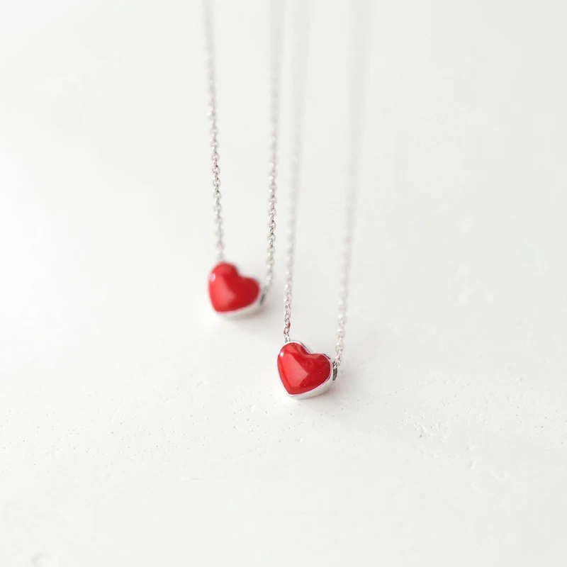 Fashion Jewelry Lover's Gifts 925 Sterling Silver Red Heart Pendant Necklaces for Women Lady Genuine Sliver Choker Necklace
Fashion Jewelry Lover's Gifts 925 Sterling Silver Red Heart Pendant Necklaces for Women Lady Genuine Sliver Choker Necklace