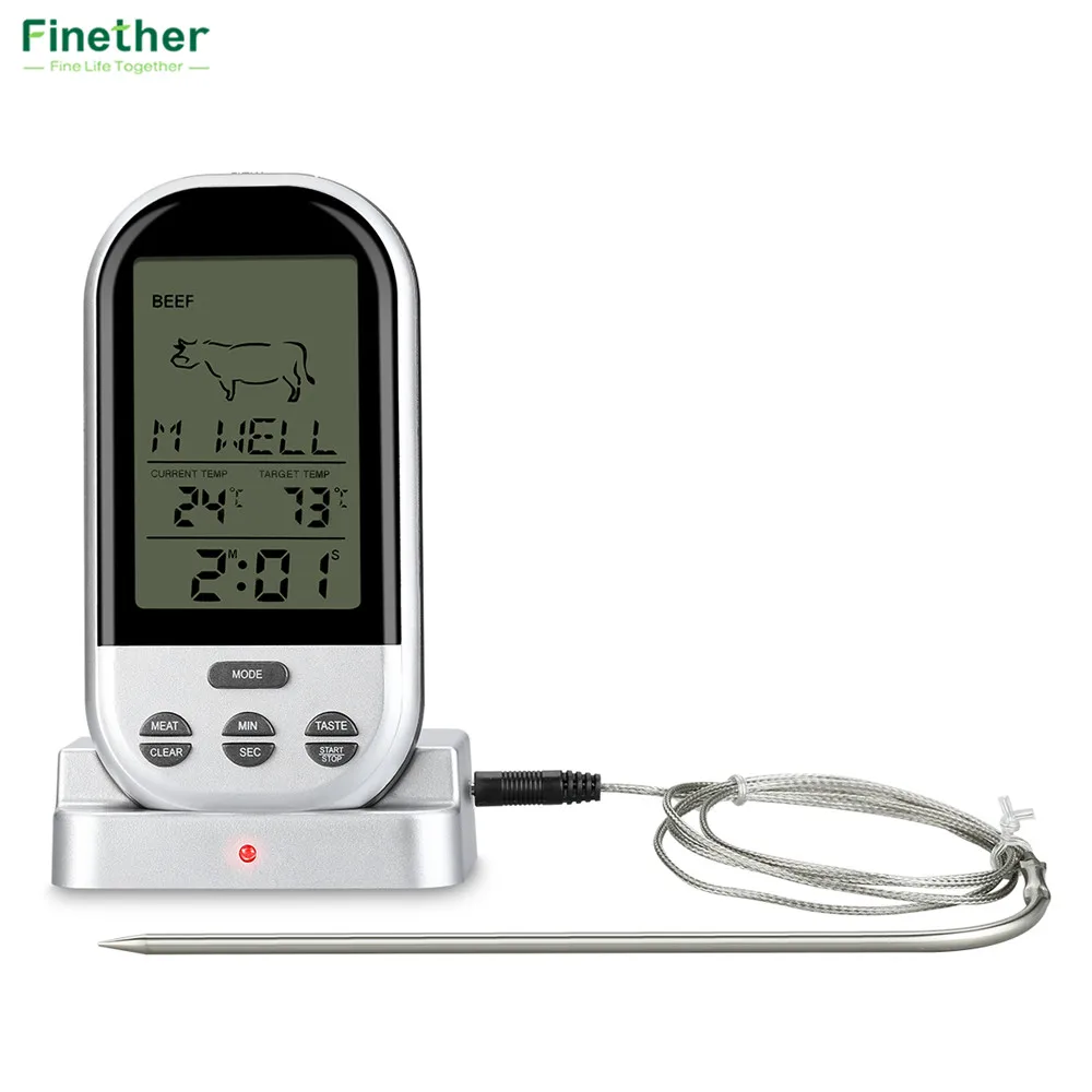 Wireless Food Cooking Thermometer LCD Barbecue Timer Digital Probe Meat Thermometer BBQ Temperature Gauge Kitchen Cooking Tools10