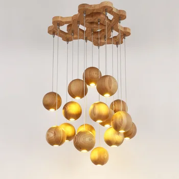 Solid wood modern pendant light Chinese Nordic creative minimalist living room dining wood ball wooden pendant lamp
Solid wood modern pendant light Chinese Nordic creative minimalist living room dining wood ball wooden pendant lamp