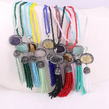 5 Strands New Arrival Rhinestone Paved Stone Beads Charms Pendant Necklace Boho Crystal Beaded Tassel Long Necklace
5 Strands New Arrival Rhinestone Paved Stone Beads Charms Pendant Necklace Boho Crystal Beaded Tassel Long Necklace