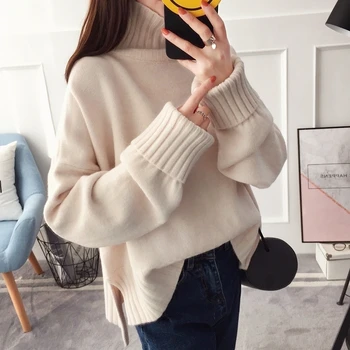 2019 Autumn Winter Knitted Sweater Women Warm Turtleneck Long Sleeve Loose Pullover Female Solid Color Casual Jumper
2019 Autumn Winter Knitted Sweater Women Warm Turtleneck Long Sleeve Loose Pullover Female Solid Color Casual Jumper