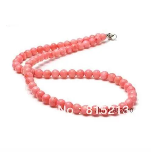 ddh0019 8 mm natural pink coral necklace 18" 28% Discount 
ddh0019 8 mm natural pink coral necklace 18" 28% Discount