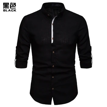 2019 New Men's Shirt Casual Business Shirt Simple Fashion Linen Shirt Stand Collar Lapel Color Decoration Long-sleeve Shirt
2019 New Men's Shirt Casual Business Shirt Simple Fashion Linen Shirt Stand Collar Lapel Color Decoration Long-sleeve Shirt