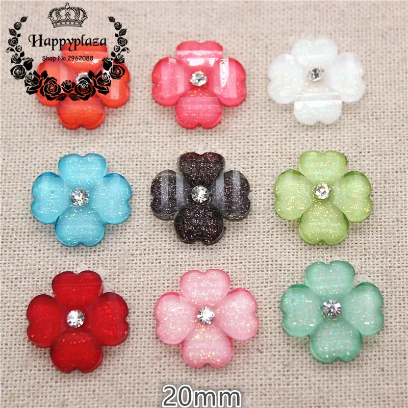 20pcs Shiny Resin Flower Clover with Clear Rhinestone Flatback Cabochon DIY Craft,20mm
20pcs Shiny Resin Flower Clover with Clear Rhinestone Flatback Cabochon DIY Craft,20mm
