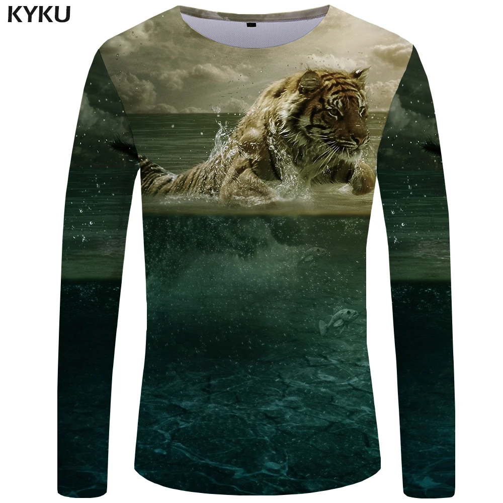KYKU Tiger T shirt Men Long sleeve shirt Animal Rock Fish Tee Cloud Anime Ocean 3d T-shirt Cool Mens Clothing Fashion Male
KYKU Tiger T shirt Men Long sleeve shirt Animal Rock Fish Tee Cloud Anime Ocean 3d T-shirt Cool Mens Clothing Fashion Male