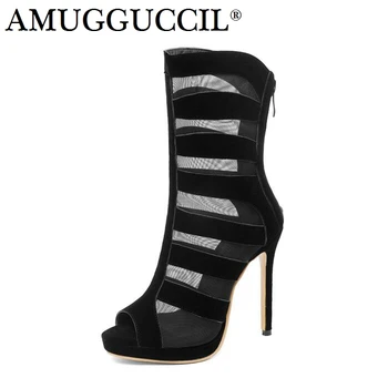 Plus Big Size 28-54 Black Red Zip Lace Up Fashion High Heel Platform Females Lady Sandals Ankle Women Summer Boots L994
Plus Big Size 28-54 Black Red Zip Lace Up Fashion High Heel Platform Females Lady Sandals Ankle Women Summer Boots L994