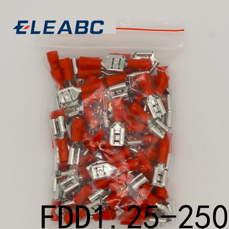 FDD1.25-250 insulating Female Insulated Electrical Crimp Terminal Connectors Cable Wire Connector 100PCS/Pack FDD1-250 FDD
FDD1.25-250 insulating Female Insulated Electrical Crimp Terminal Connectors Cable Wire Connector 100PCS/Pack FDD1-250 FDD
