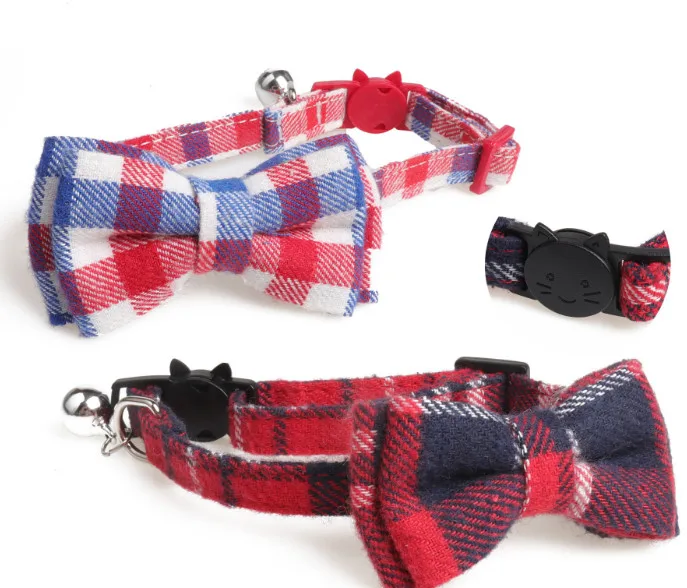 pet cat kitten collars with bowtie bell safety buckle breakaway buckle plaid by hand
pet cat kitten collars with bowtie bell safety buckle breakaway buckle plaid by hand