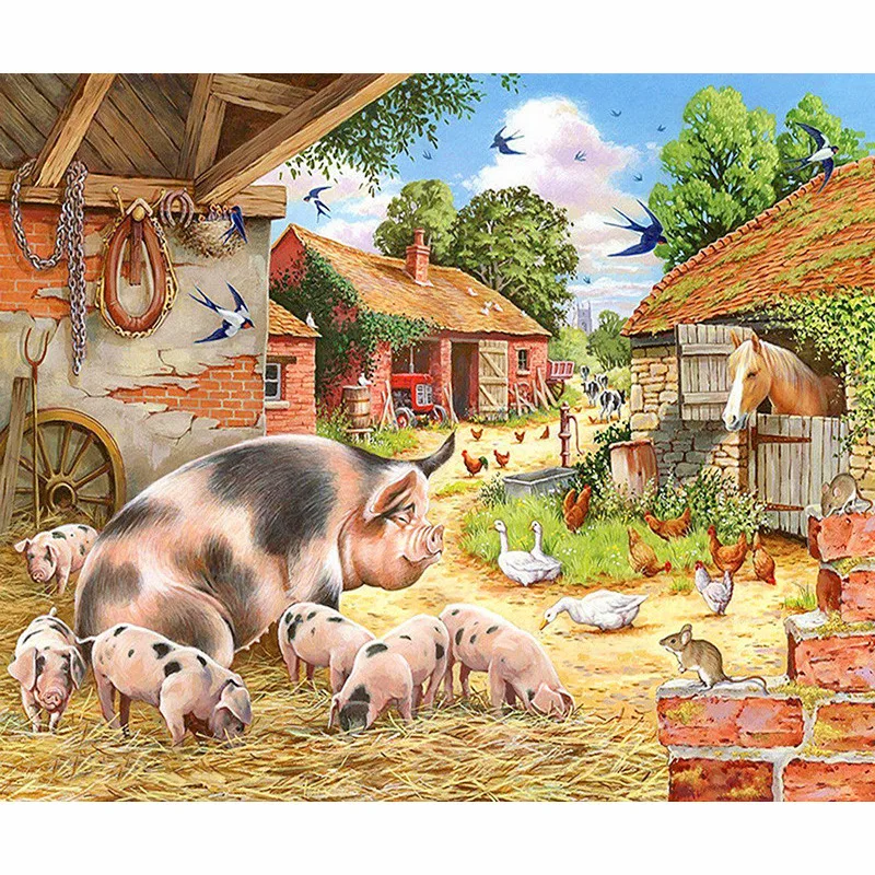 DIY Diamond Painting"Courtyard pig house'' Embroidery Cross Stitch Mosaic diamond picture of rhinestones by numbers home Decor
DIY Diamond Painting"Courtyard pig house'' Embroidery Cross Stitch Mosaic diamond picture of rhinestones by numbers home Decor