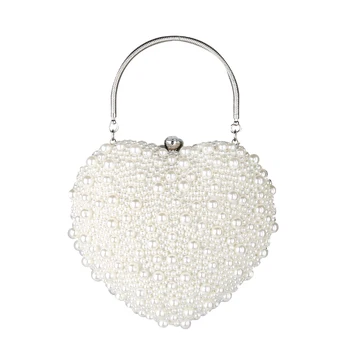 Heart Shape Full Pearl Evening Bag For Women Beaded Diamonds Ladies Day Clutches Chain Shoulder Handbags Fpr Weddding Party
Heart Shape Full Pearl Evening Bag For Women Beaded Diamonds Ladies Day Clutches Chain Shoulder Handbags Fpr Weddding Party