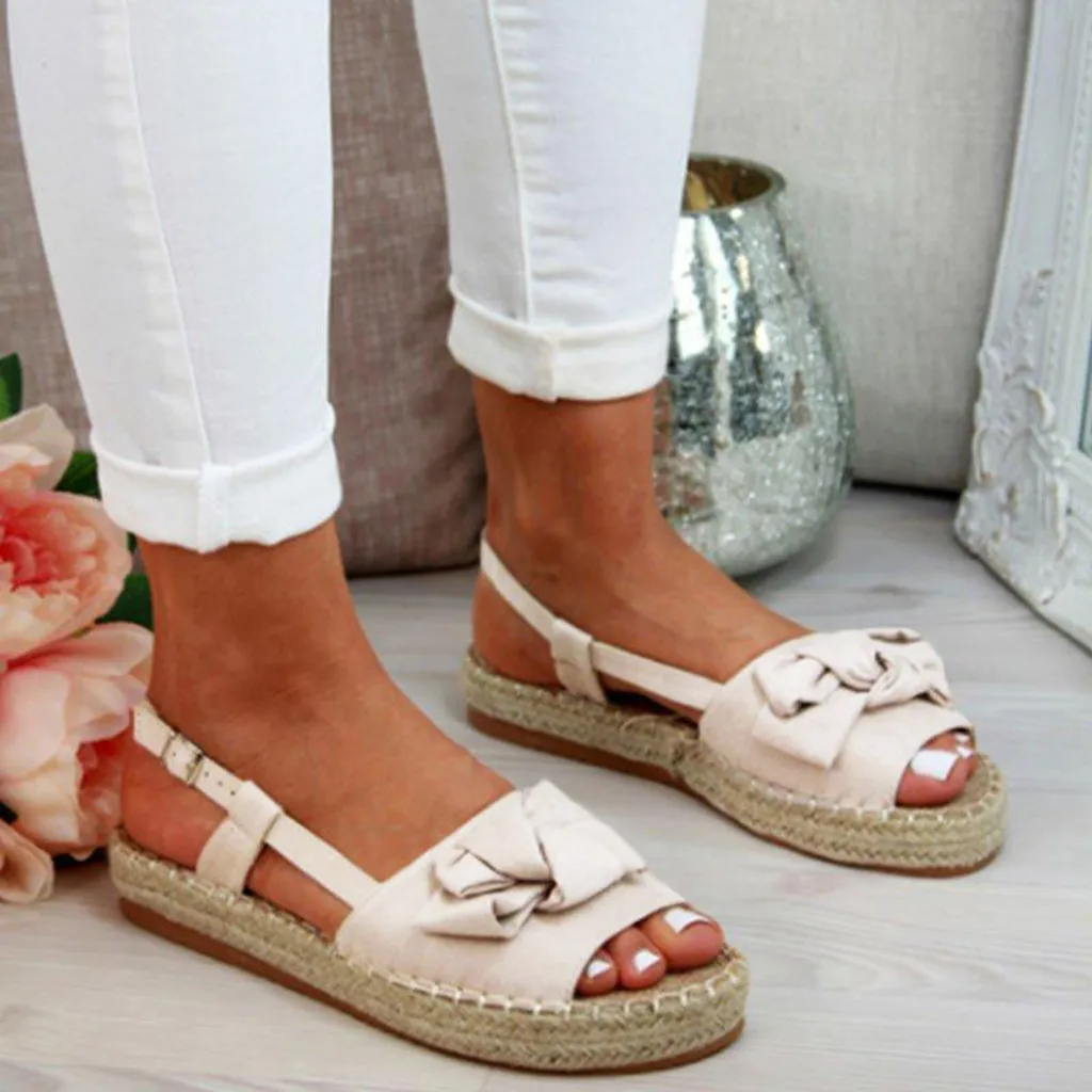 MUQGEW Women's Sandals Bow Sewing Buckle Thick Sole Ankle Strap Flock Platform Flat Peep Toe Butterfly Knot zapatos de mujer
MUQGEW Women's Sandals Bow Sewing Buckle Thick Sole Ankle Strap Flock Platform Flat Peep Toe Butterfly Knot zapatos de mujer
