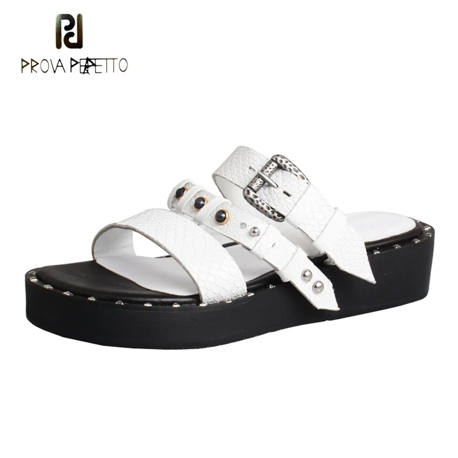 Prova Perfetto high quality women slippers rivet stud sole platform flat casual sandals 3-strap buckle casual beach shoes slides
Prova Perfetto high quality women slippers rivet stud sole platform flat casual sandals 3-strap buckle casual beach shoes slides