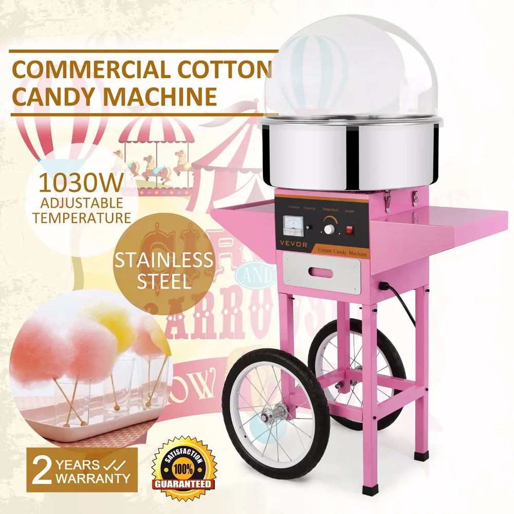 Brand New Commercial Electric Cotton Candy Machine Floss Maker Pink with Cart Stand & Cover
Brand New Commercial Electric Cotton Candy Machine Floss Maker Pink with Cart Stand & Cover