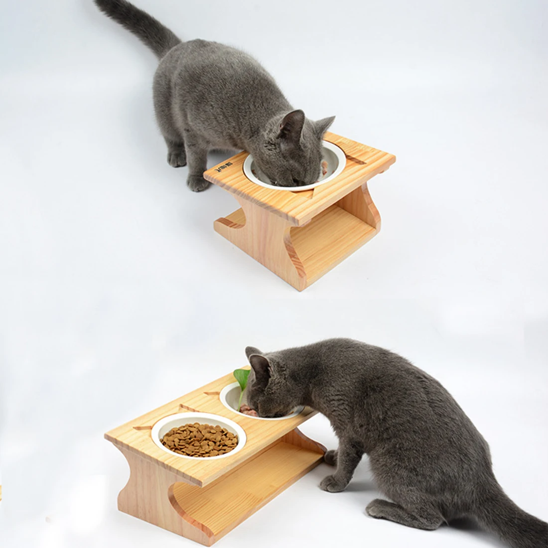 PETFORU Soild Wooden Dog Cat Bowl Feeding Food Water Container with Holder for Pets - Double Bowl Version
PETFORU Soild Wooden Dog Cat Bowl Feeding Food Water Container with Holder for Pets - Double Bowl Version