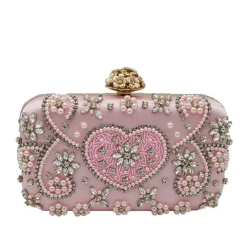 Fashion Pink Evening Clutch Bags Women Evening Bags Heart and Flower Wedding Crystal Clutches Handbags Bridal Purses
Fashion Pink Evening Clutch Bags Women Evening Bags Heart and Flower Wedding Crystal Clutches Handbags Bridal Purses
