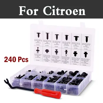 

240pcs Set Plastic Fasteners Sizes Body Panel Clips Fasteners Retainer Rivets For Citroen C1 C2 C3 C4 Aircross Cactus C5 C6