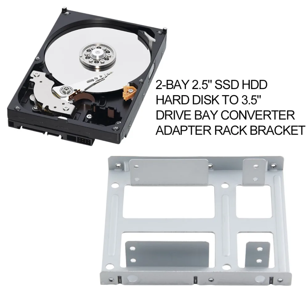 2-Bay 2.5" to 3.5" SSD HDD Rack Hard Disk Drive Bay Converter Adapter Rack Bracket With 12 Screws Hot Worldiwde Drop Shipping
2-Bay 2.5" to 3.5" SSD HDD Rack Hard Disk Drive Bay Converter Adapter Rack Bracket With 12 Screws Hot Worldiwde Drop Shipping