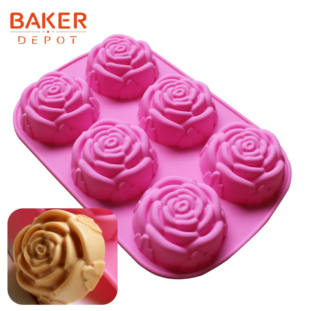 Cavity Silicone Flower Rose Chocolate Cake Soap Mold Baking Mould Ice Low P W5A4 