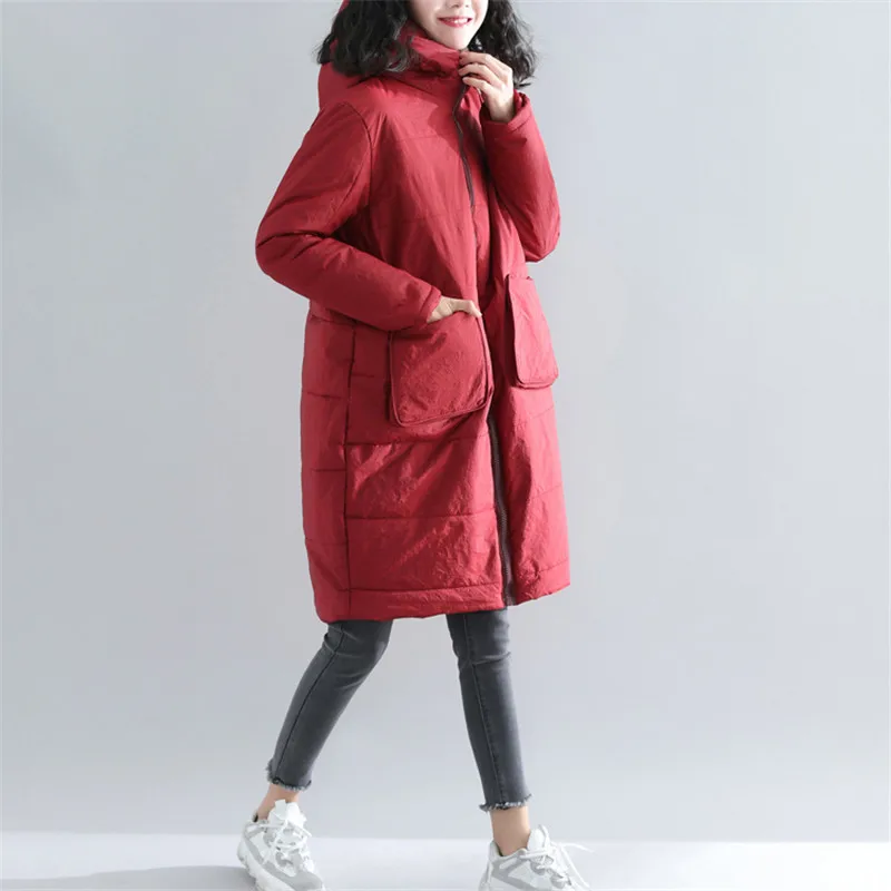 Large Size Cotton Jackets Women Winter 2019 New Thick Loose Hooded Coats Medium Long Solid Color Female Cotton Overcoat TTT167
Large Size Cotton Jackets Women Winter 2019 New Thick Loose Hooded Coats Medium Long Solid Color Female Cotton Overcoat TTT167