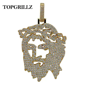TOPGRILLZ Solid Back Iced Out JESUS Christ Head Face Pendants Necklaces Hip Hop Gold Silver Color Chain for Men Women Jewelry
TOPGRILLZ Solid Back Iced Out JESUS Christ Head Face Pendants Necklaces Hip Hop Gold Silver Color Chain for Men Women Jewelry