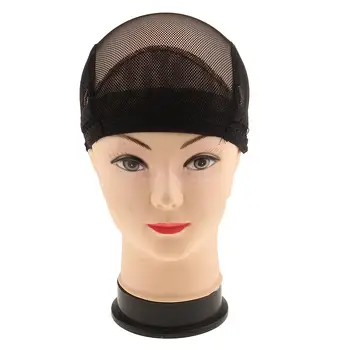 

Breathable Stretchable Hair Wig Lace Cap Costume Weaving Cool Adjustable Mesh Net Making Wigs Snood Hairnet Accessories Black