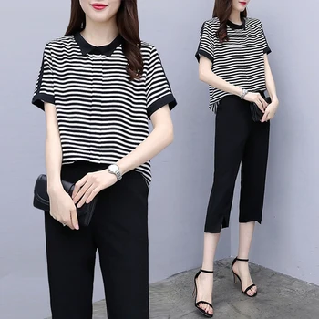 Plus Size 5xl 2 Piece Set Tracksuit Striped Ensemble Femme Survetement Tracksuits Top&pants Set Large Year-old Female Costume
Plus Size 5xl 2 Piece Set Tracksuit Striped Ensemble Femme Survetement Tracksuits Top&pants Set Large Year-old Female Costume