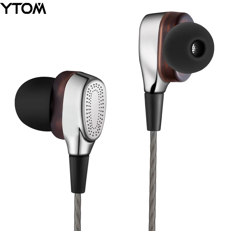 

YTOM T9 Pro Metal Earphone HIFI Super Bass Headphones earbuds with Mic Dual Driver Unit Noise-isolating headset for phone MP3
