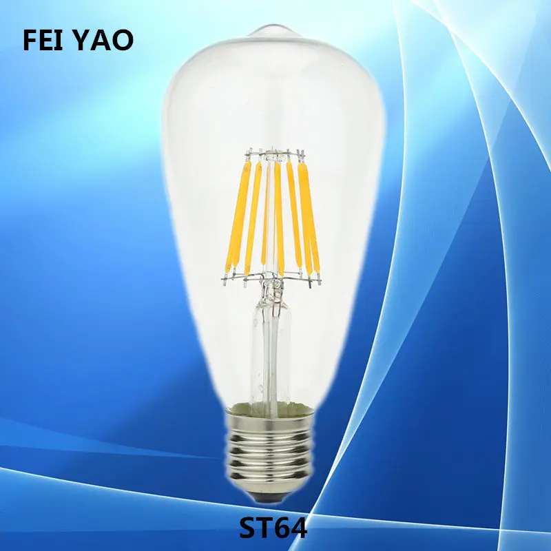 100Pcs ST64 LED COB filament Retro Edison bulb lamp dimmable 2W 4W 6W 8W E27 E26 110V 220V White/Warm White Lampada ball light
100Pcs ST64 LED COB filament Retro Edison bulb lamp dimmable 2W 4W 6W 8W E27 E26 110V 220V White/Warm White Lampada ball light