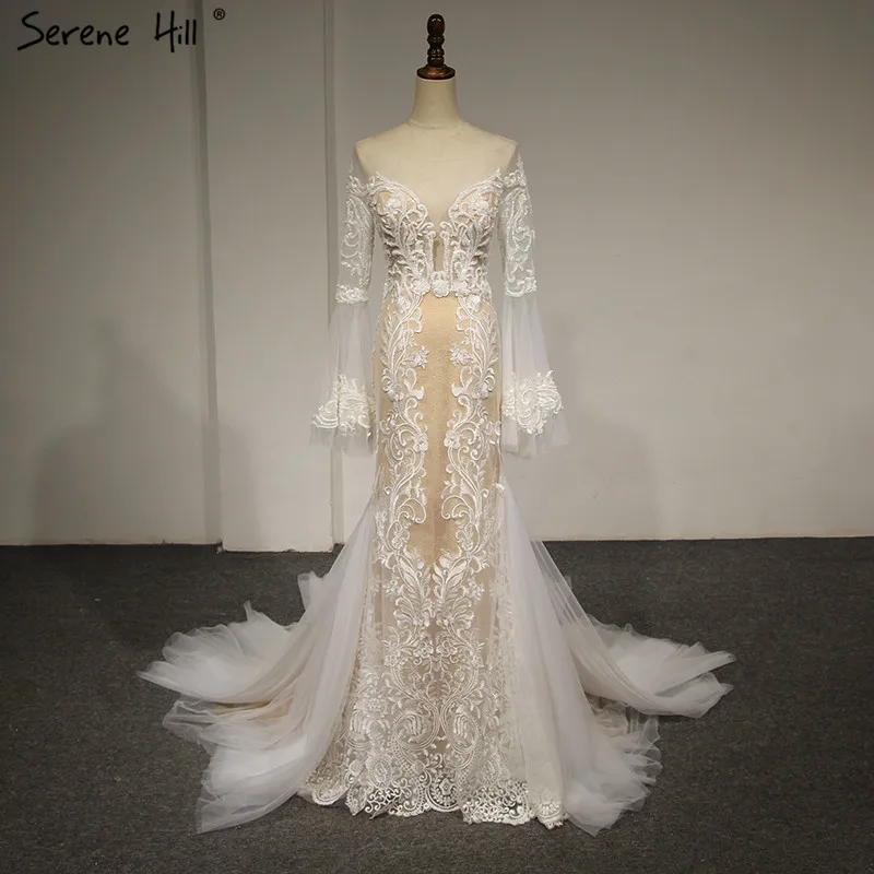 Newest Flare Sleeve Sexy Mermaid Wedding Dress 2019 Appliques Pearls Fashion Elegant Bridal Gown Robe De Mariee
Newest Flare Sleeve Sexy Mermaid Wedding Dress 2019 Appliques Pearls Fashion Elegant Bridal Gown Robe De Mariee