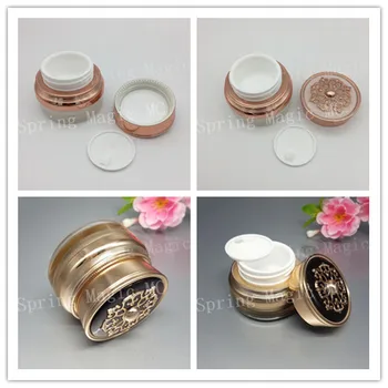 15G Pearl White/Gold Luxury Acrylic Cream Jar For Eye Cream/CC Cream/Foundation/Skin Care Bottle Flat Top Crown Cosmetic Jars
15G Pearl White/Gold Luxury Acrylic Cream Jar For Eye Cream/CC Cream/Foundation/Skin Care Bottle Flat Top Crown Cosmetic Jars