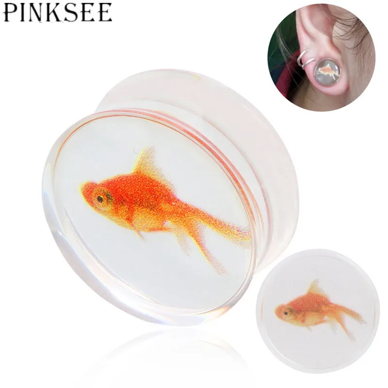 PINKSEE Acrylic Transparent Ear Expansion Goldfish Pattern Ear Plugs Ear Stretching Piercing Jewelry
PINKSEE Acrylic Transparent Ear Expansion Goldfish Pattern Ear Plugs Ear Stretching Piercing Jewelry