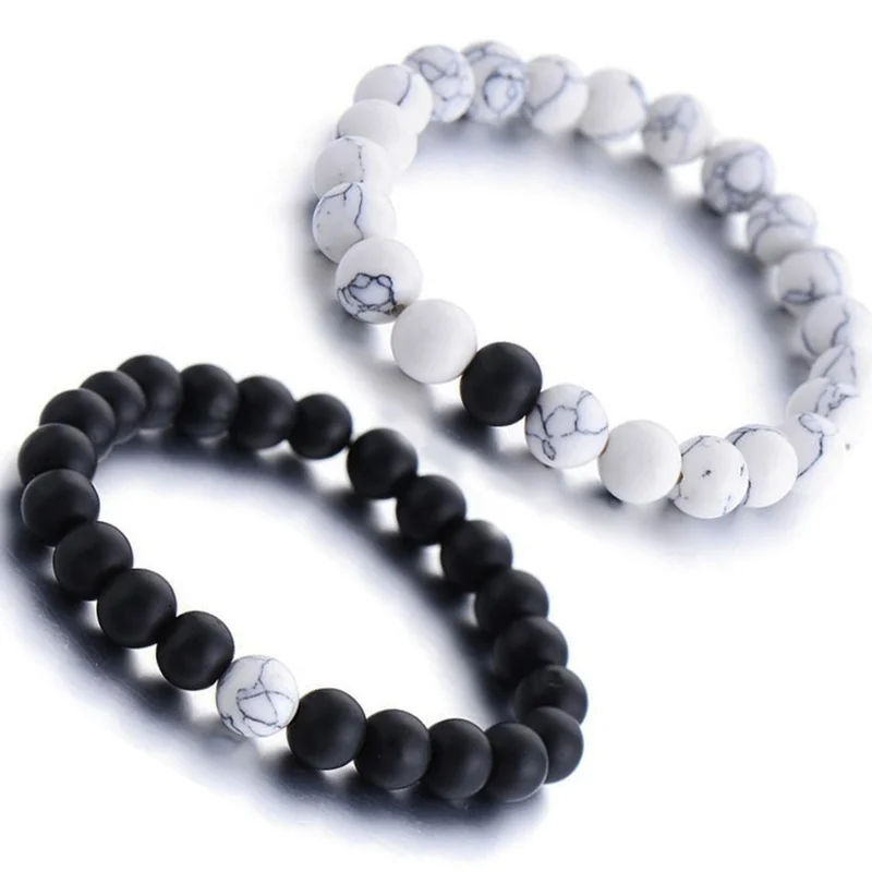 2Pcs/Set Couples Distance Bracelet Classic Natural Stone White and Black Yin Yang Beaded Bracelets for Men Women Best Friend Hot
2Pcs/Set Couples Distance Bracelet Classic Natural Stone White and Black Yin Yang Beaded Bracelets for Men Women Best Friend Hot