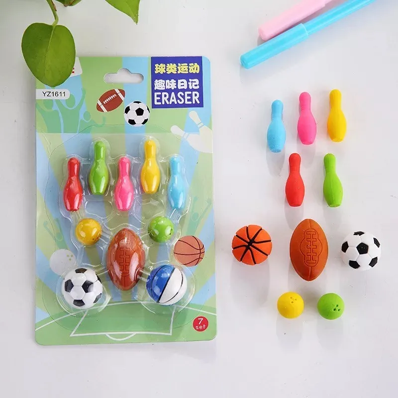 10pcs/set Football basketball rugby bowling ball sports rubber eraser kawaii stationery school supplies papelaria kids gifts
10pcs/set Football basketball rugby bowling ball sports rubber eraser kawaii stationery school supplies papelaria kids gifts