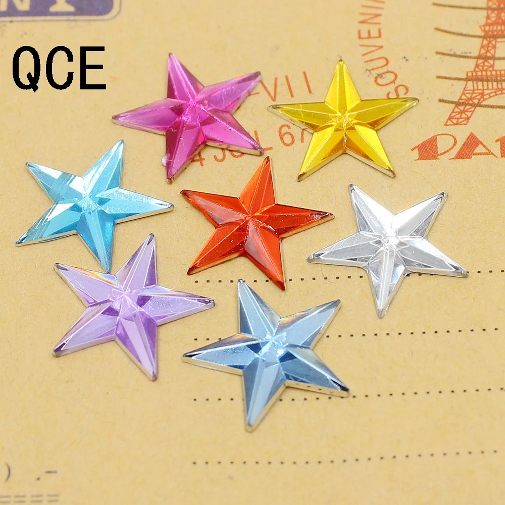 New 15MM 100Pcs/Lot Many Colors Five-Pointed Star Flat Back Acrylic Rhinestone For DIY Decoration
New 15MM 100Pcs/Lot Many Colors Five-Pointed Star Flat Back Acrylic Rhinestone For DIY Decoration