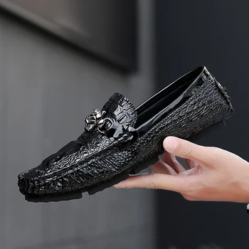 Shoes Men Loafers Leather Moccasin Crocodile Style Footwear Slip On Flat Driving Boat Shoes Classical Male Gommino Zapatos 28-66
Shoes Men Loafers Leather Moccasin Crocodile Style Footwear Slip On Flat Driving Boat Shoes Classical Male Gommino Zapatos 28-66
