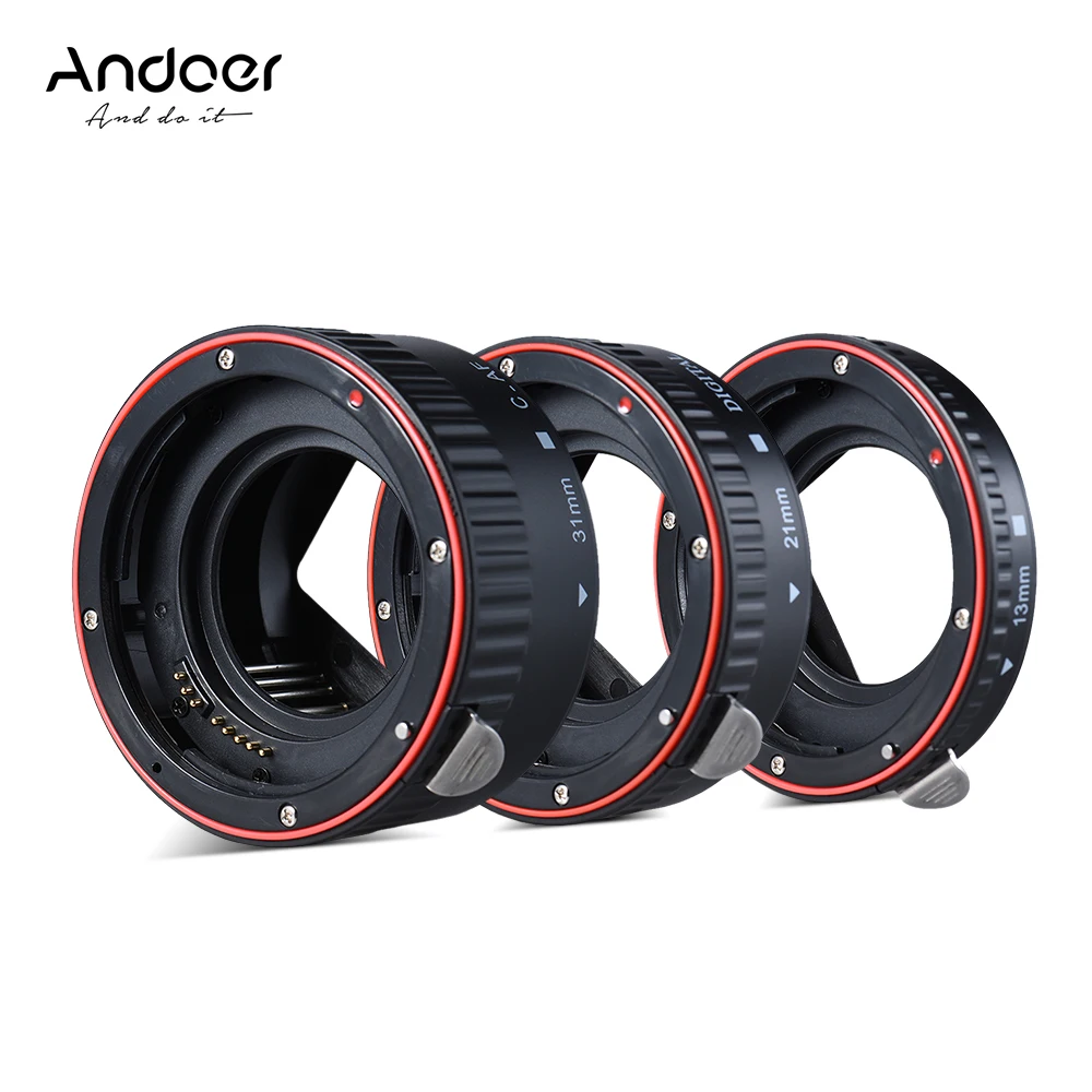 Andoer Macro Extension Tube Set 3-Piece Auto Focus Rings and Lens of 35mm SLR Compatible for Canon all EF and EF-S Lenses
Andoer Macro Extension Tube Set 3-Piece Auto Focus Rings and Lens of 35mm SLR Compatible for Canon all EF and EF-S Lenses