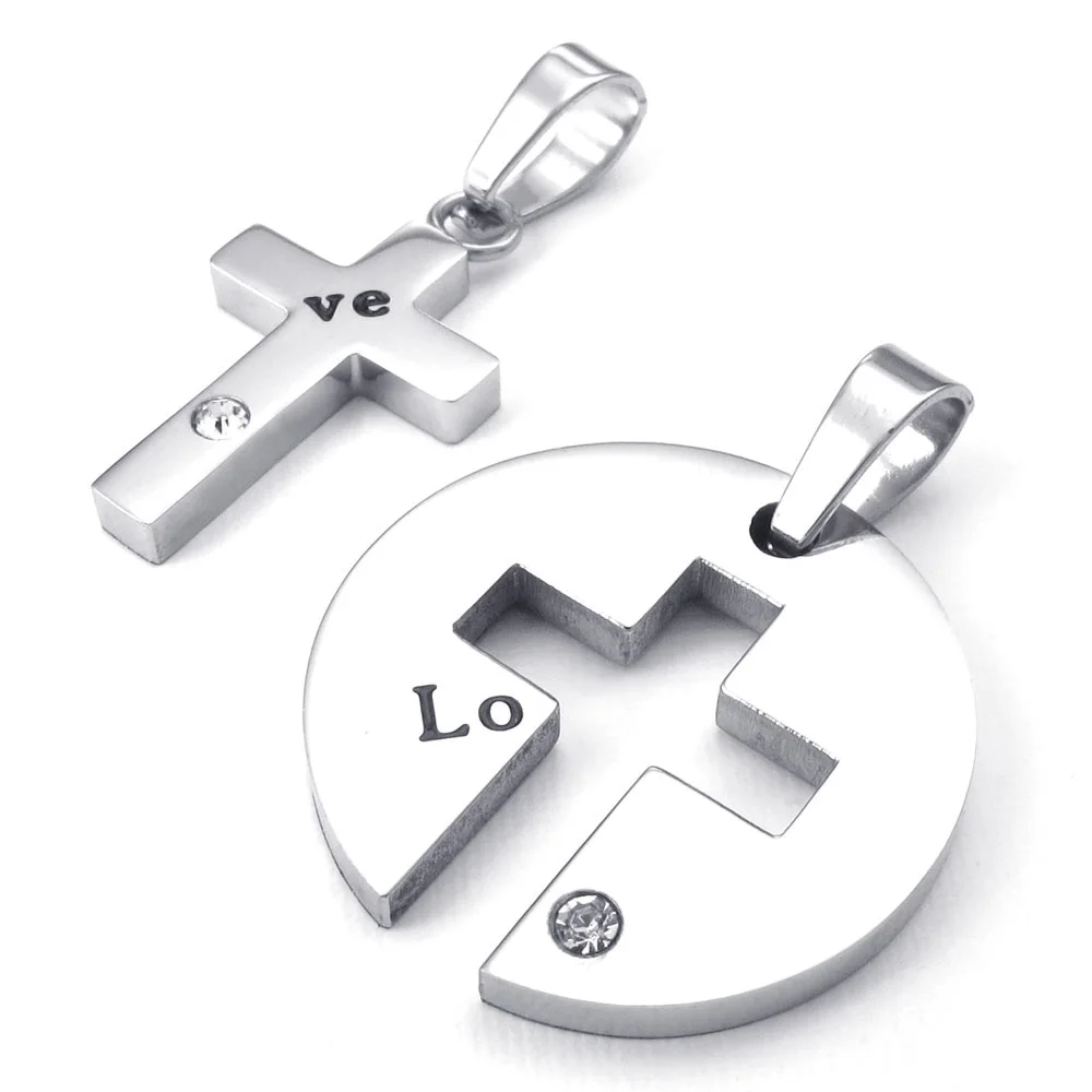 Stainless Steel Couple Jewelry, Cross and Round Pendants in a set, Classic and Simple Design Gift for Lovers.
Stainless Steel Couple Jewelry, Cross and Round Pendants in a set, Classic and Simple Design Gift for Lovers.