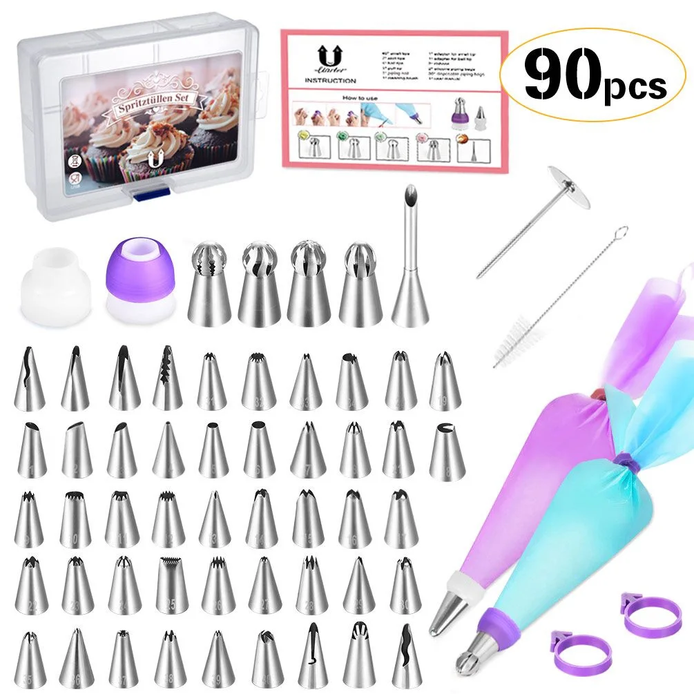 Uarter 90Pcs Russian Piping Tips Cake Decorating Tools Set Icing Piping Nozzles Pastry Bag Cake Design Decoration Moulds
Uarter 90Pcs Russian Piping Tips Cake Decorating Tools Set Icing Piping Nozzles Pastry Bag Cake Design Decoration Moulds