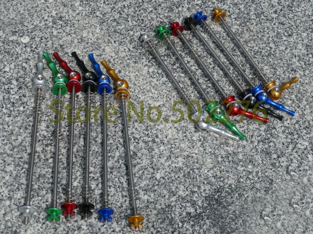 1 pair 50g MTB Mountain Road Bike QR Quick Release Lever Hub Cycling Wheel Ti Titanium Skewer Red Black Green Blue Golden silver
1 pair 50g MTB Mountain Road Bike QR Quick Release Lever Hub Cycling Wheel Ti Titanium Skewer Red Black Green Blue Golden silver