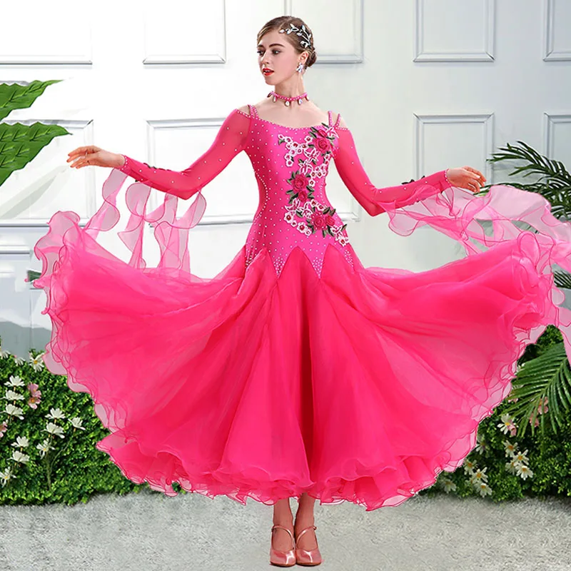 New rose red Ballroom Dance Dresses Women's Performance / Training Waltz Standard Competition Rhinestone Modern Dance Dress
New rose red Ballroom Dance Dresses Women's Performance / Training Waltz Standard Competition Rhinestone Modern Dance Dress