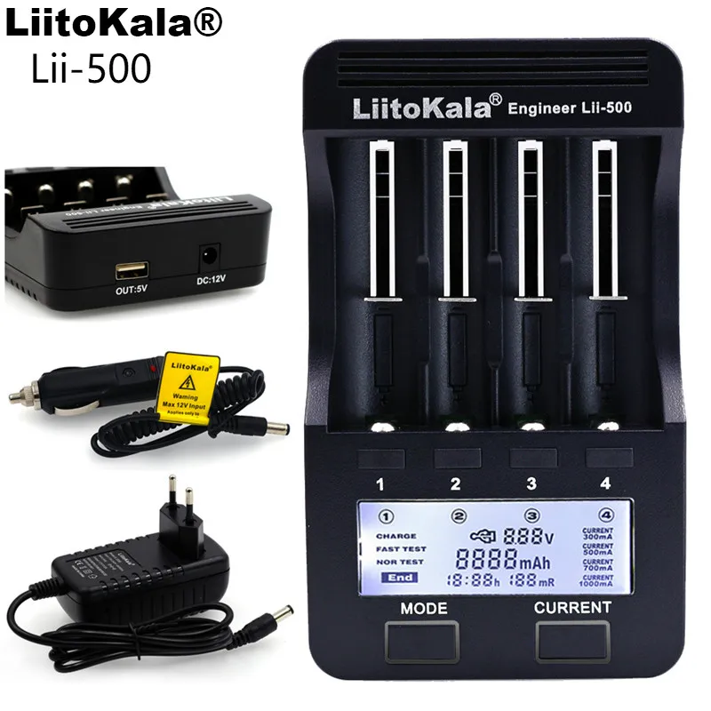 Liitokala lii500 LCD Charger for 3.7V 18650 26650 18500 18640 Cylindrical Lithium Batteries,1.2V AA AAA NiMH Battery Charger
Liitokala lii500 LCD Charger for 3.7V 18650 26650 18500 18640 Cylindrical Lithium Batteries,1.2V AA AAA NiMH Battery Charger