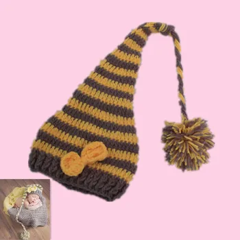 Baby gray and yellow stripe hat newborn photography photo long tail hat props fashion bowknot hand-knitted hat
Baby gray and yellow stripe hat newborn photography photo long tail hat props fashion bowknot hand-knitted hat