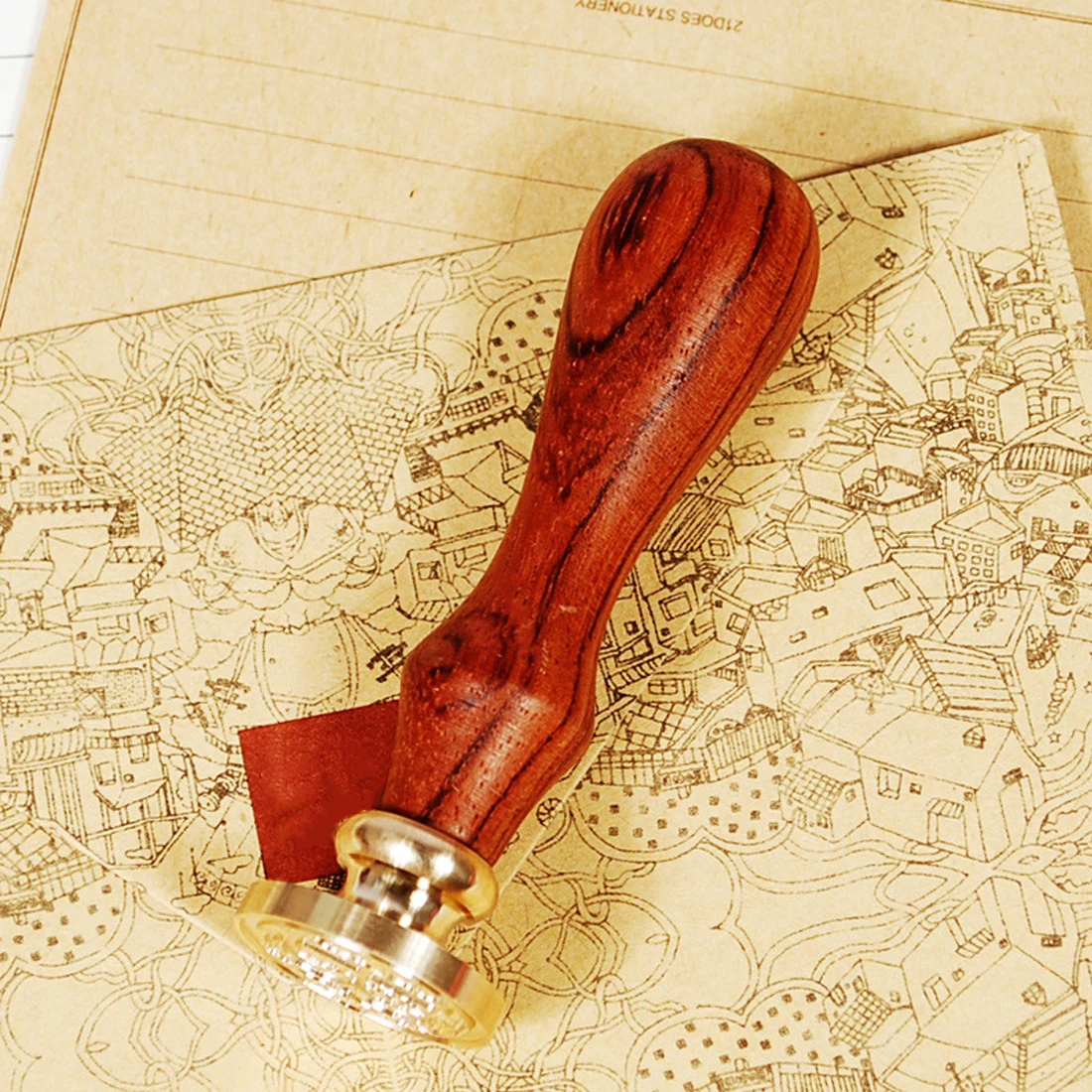 New Good Quality Vintage Art Deco Sealing Wax Seal Rosewood Stamp Handle Wedding Post Gift Lowest Price | Дом и сад
