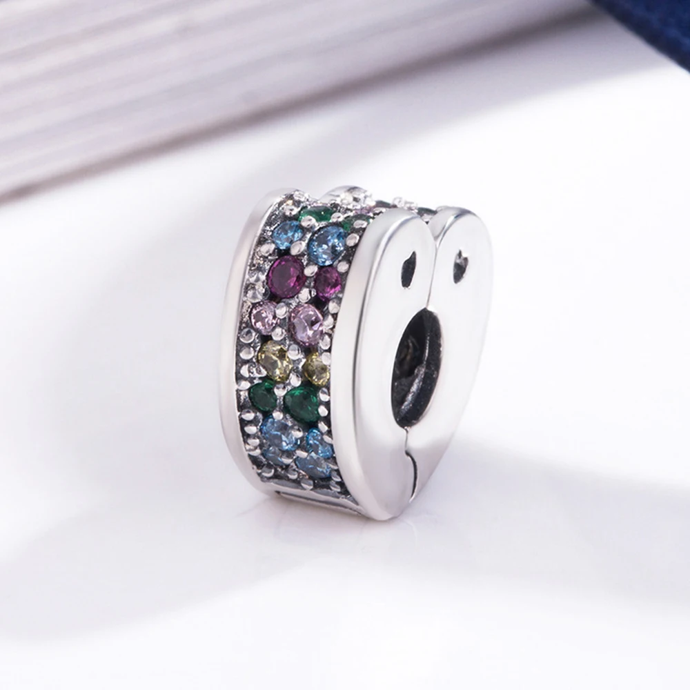 Hot Sale 1pc Silver Beads Colorful Rainbow Crystal Stopper safety Bead For Original Pandora Charm Bracelets & Bangles Jewelry
Hot Sale 1pc Silver Beads Colorful Rainbow Crystal Stopper safety Bead For Original Pandora Charm Bracelets & Bangles Jewelry
