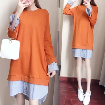 big yards dress 2018 spring new korea fashion stripe splicing dresses women vestidos casual plus size XL - 5XL loose clothes
big yards dress 2018 spring new korea fashion stripe splicing dresses women vestidos casual plus size XL - 5XL loose clothes
