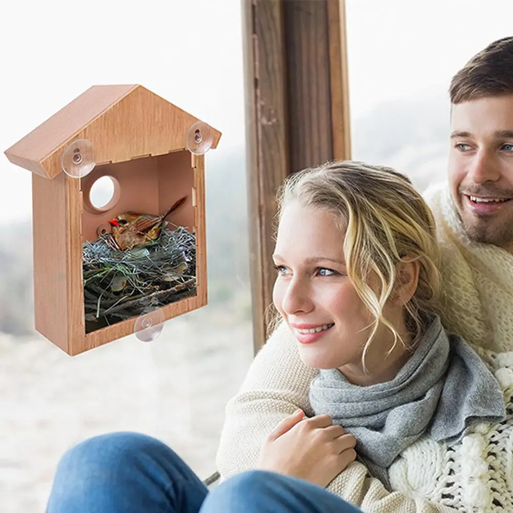 Innovative Outdoor Wooden DIY Bird Nest Cage Bird Feeder One Way Mirror Exquisite Feeder With Suction Cup Window Decorations 20E
Innovative Outdoor Wooden DIY Bird Nest Cage Bird Feeder One Way Mirror Exquisite Feeder With Suction Cup Window Decorations 20E